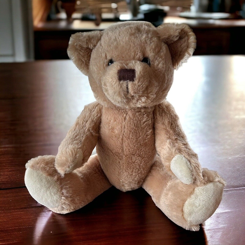 Glorious Britain Plush Teddy Bear Fully Jointed Poseable 14” Light Brown Tan